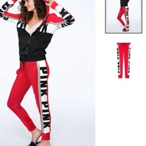 Pink VS  skinny jogger and full zip set